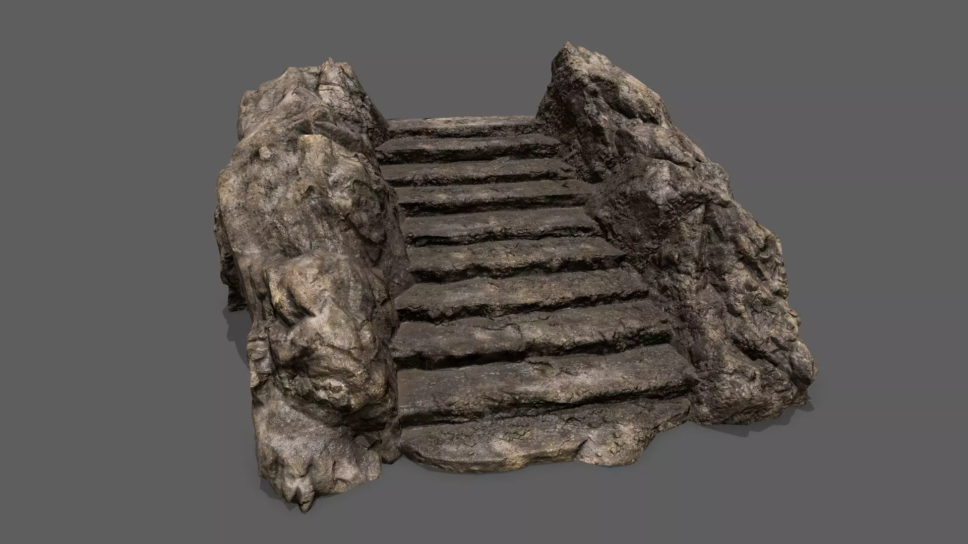 Stairs stone staircase Low-poly 3D model_0