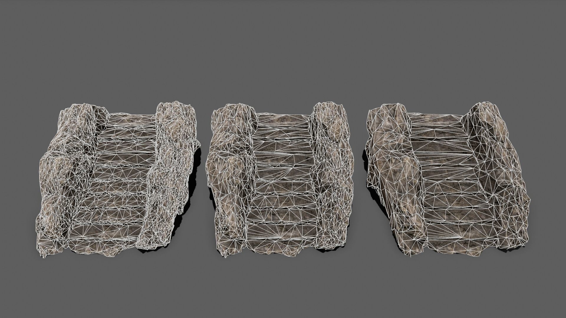 Stairs stone staircase Low-poly 3D model_18