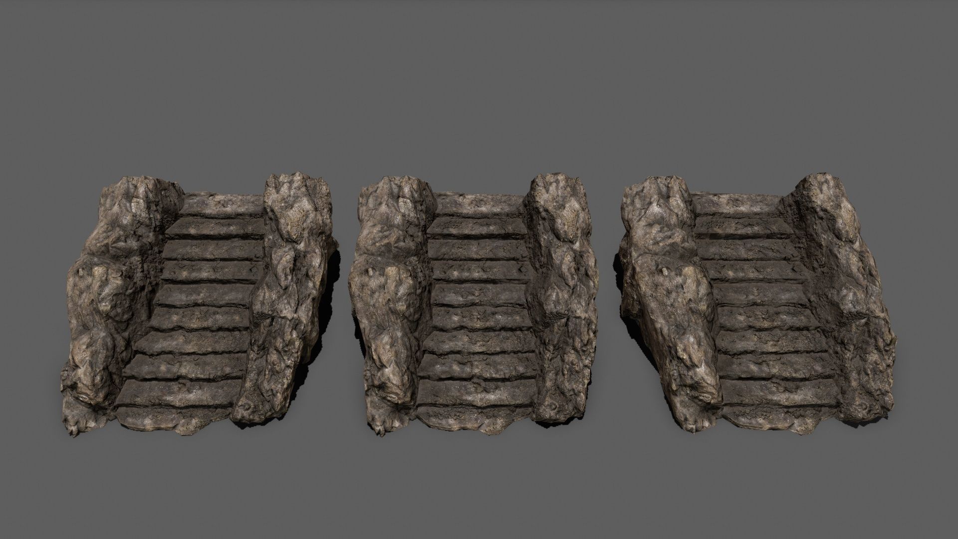 Stairs stone staircase Low-poly 3D model_17