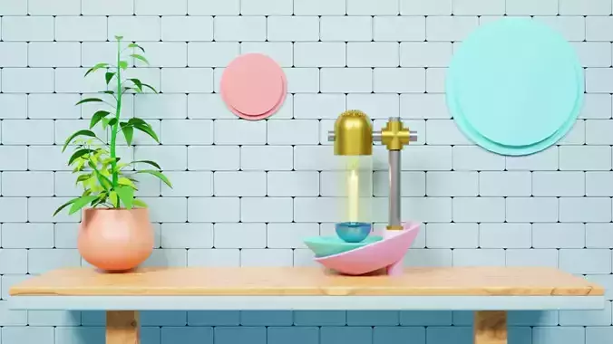 Unique Capsule Lantern Candle Lamp 3D Model