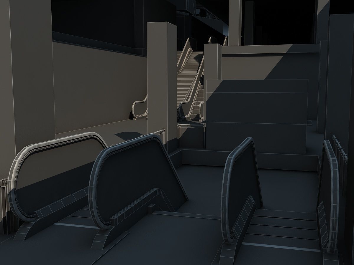 Section of Subway Station 1 3D model