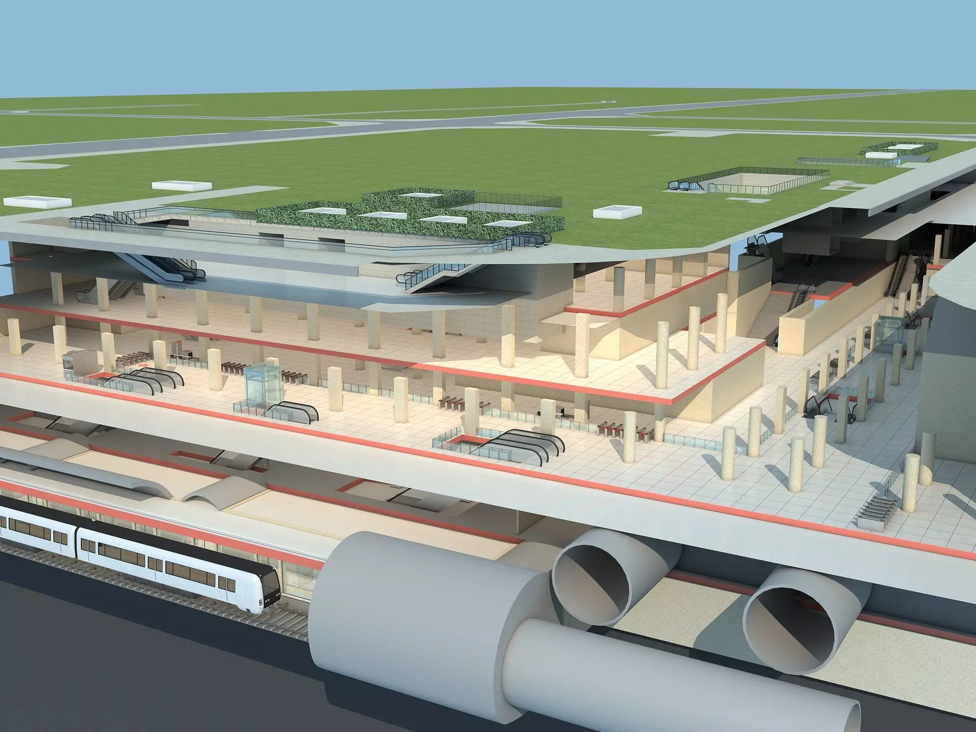 Section of Subway Station 1 3D model