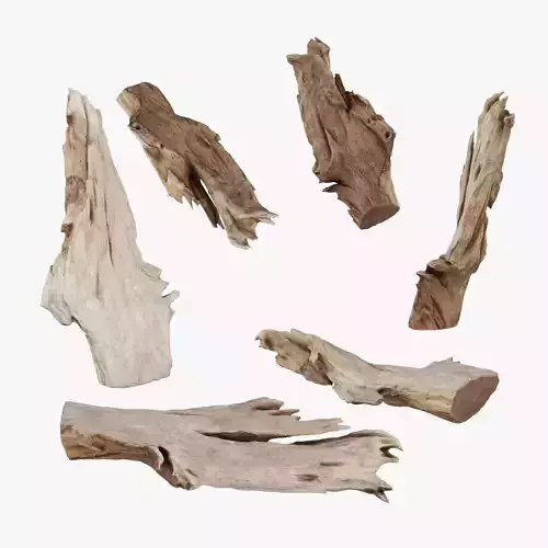 PSWooden004 scanned Wood chips Low-poly 3D model