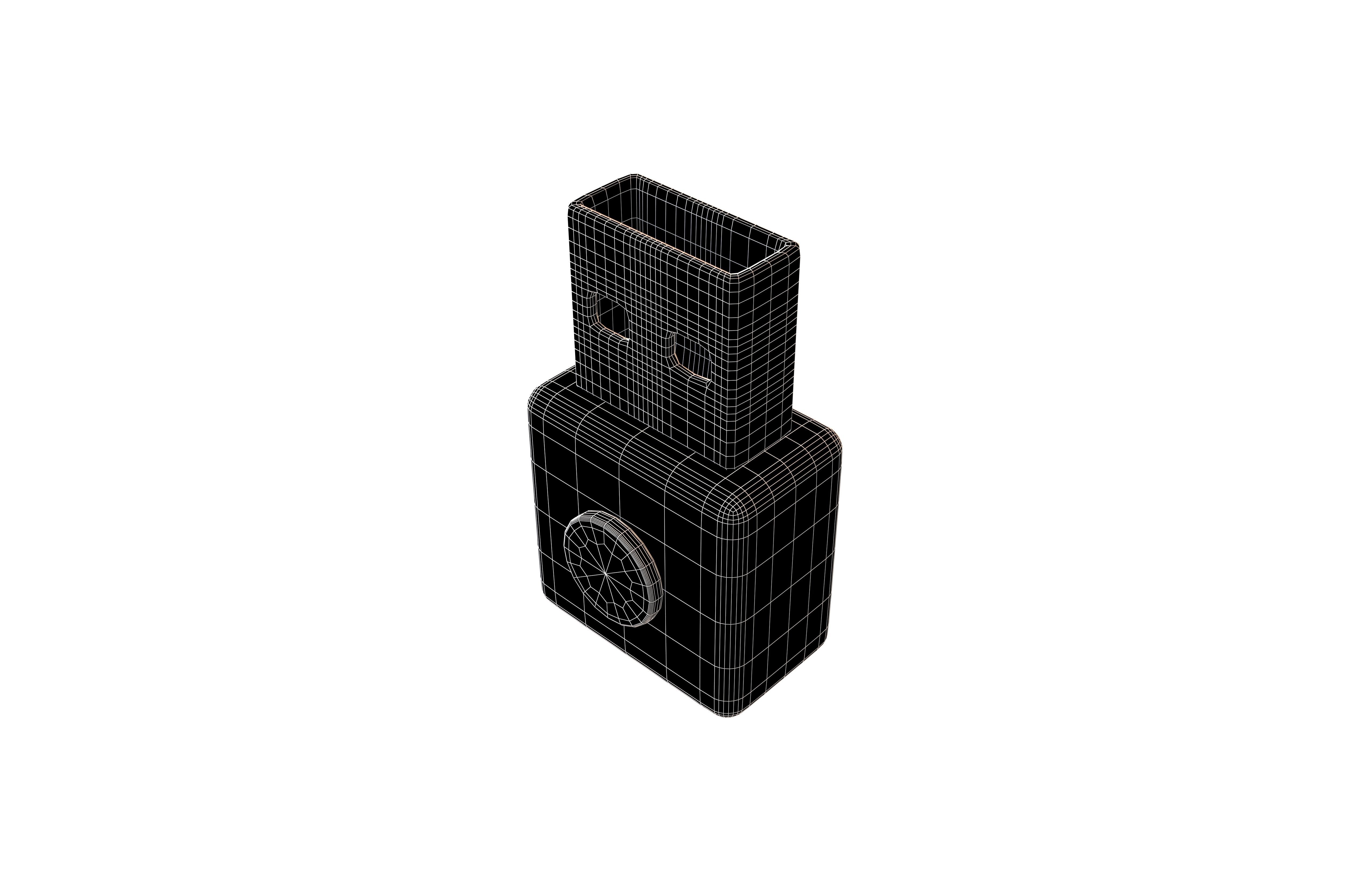 USB Connected Icon v2 001 Low-poly 3D model_6
