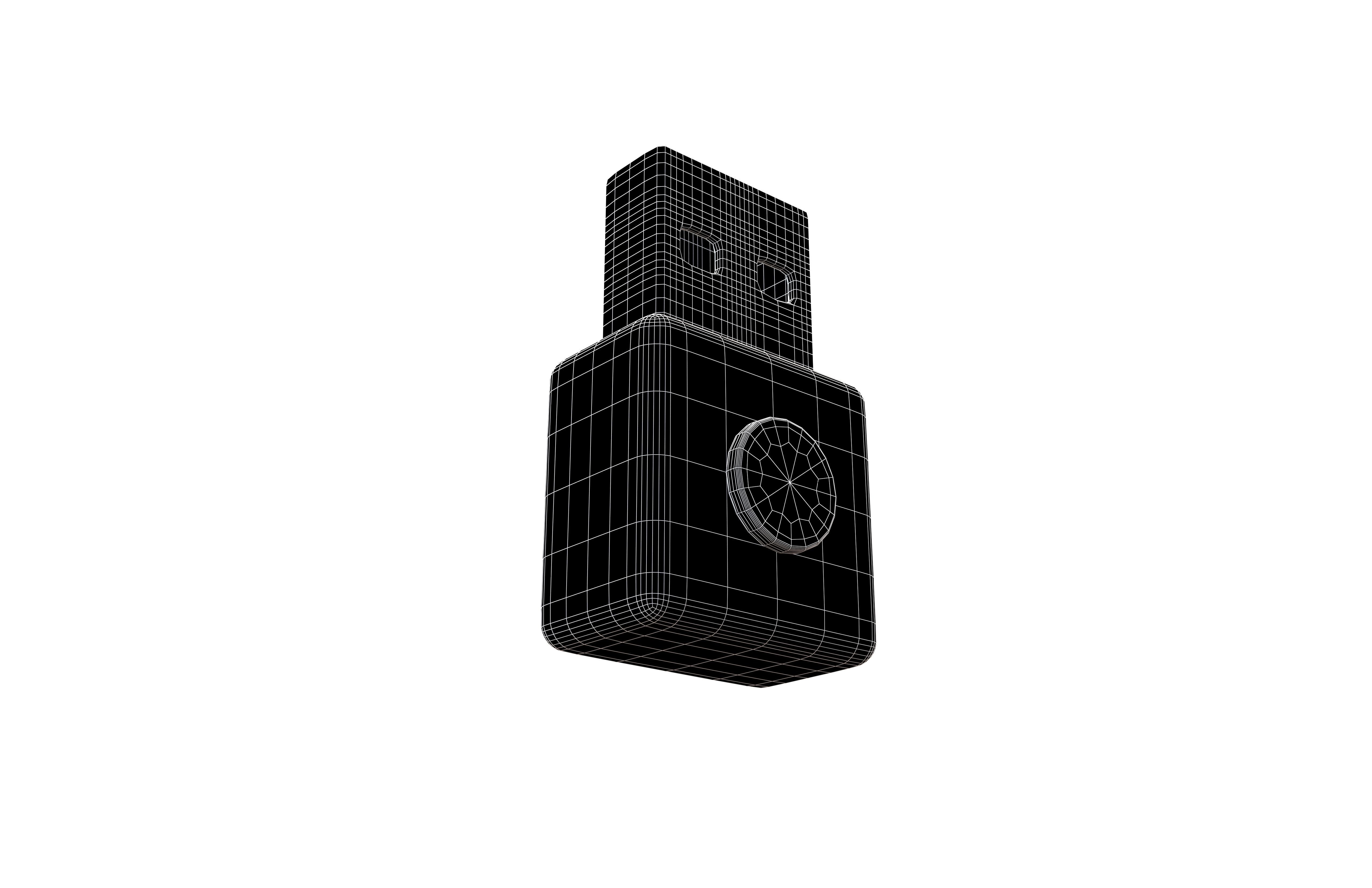 USB Connected Icon v2 001 Low-poly 3D model_7