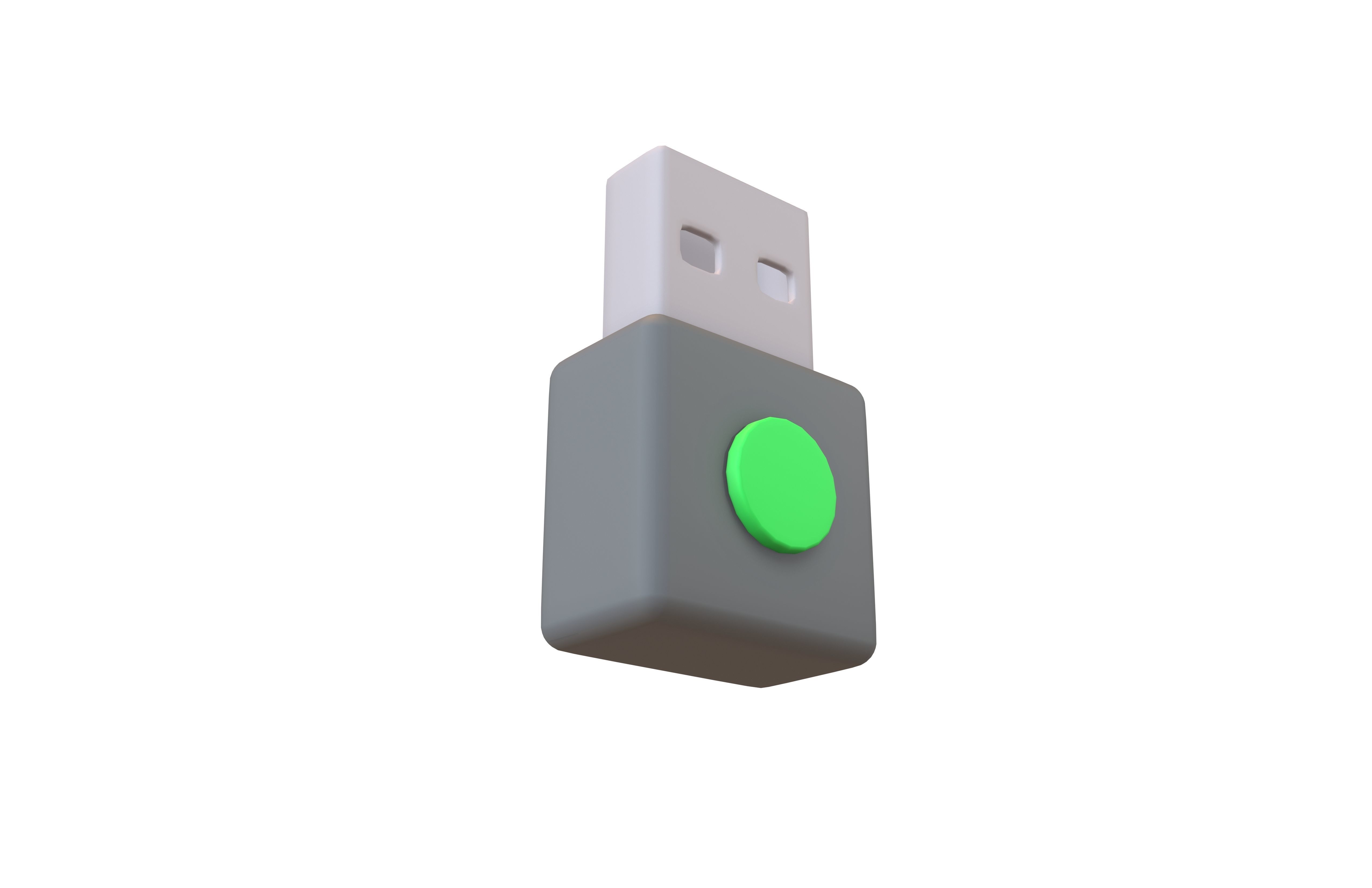 USB Connected Icon v2 001 Low-poly 3D model_3