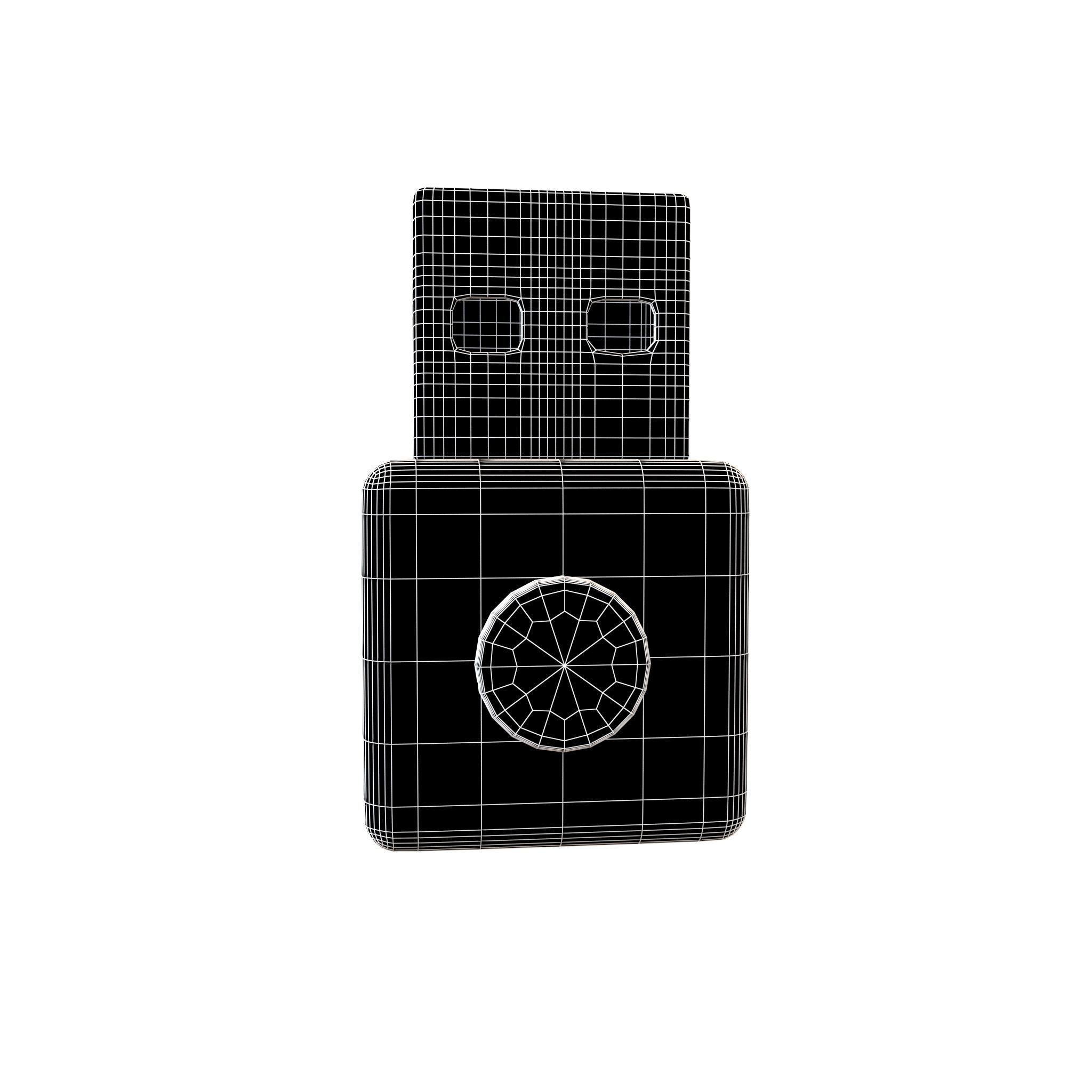 USB Connected Icon v2 001 Low-poly 3D model_4