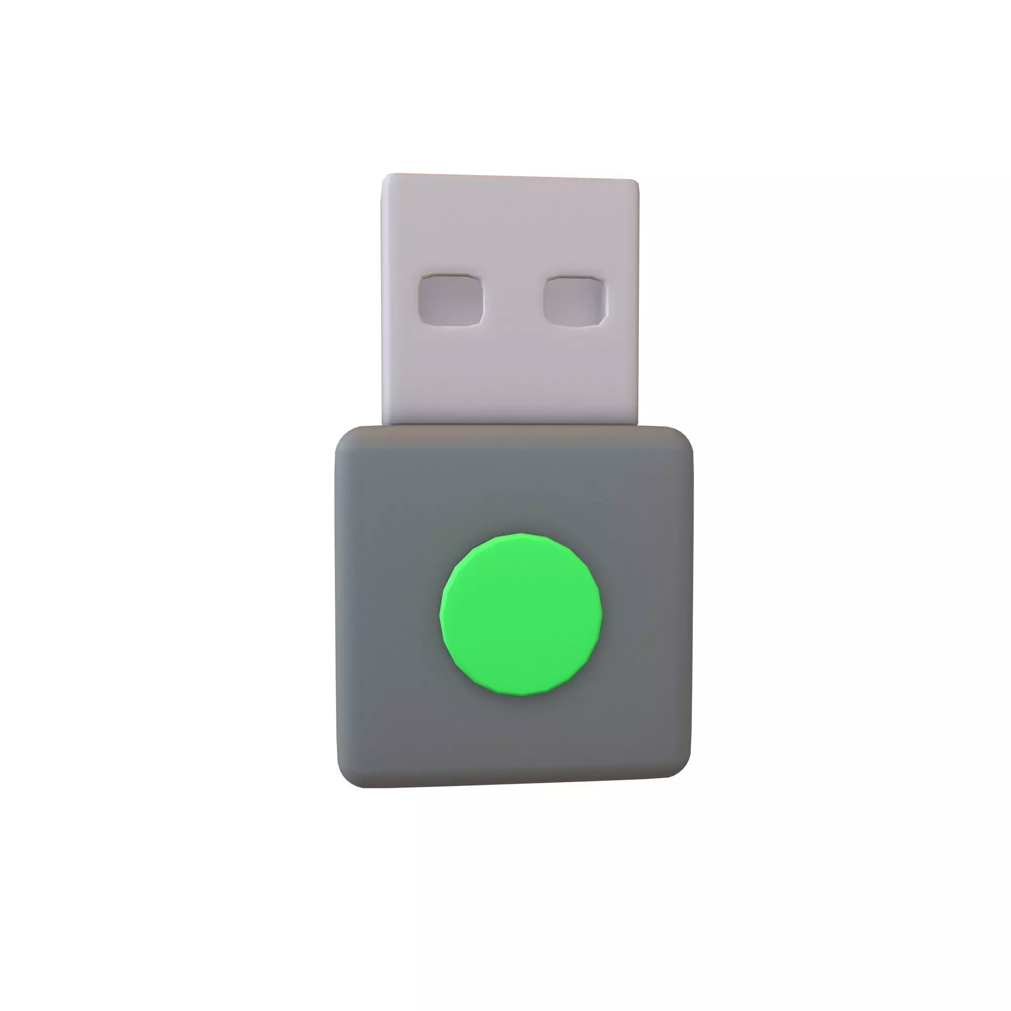 USB Connected Icon v2 001 Low-poly 3D model_0