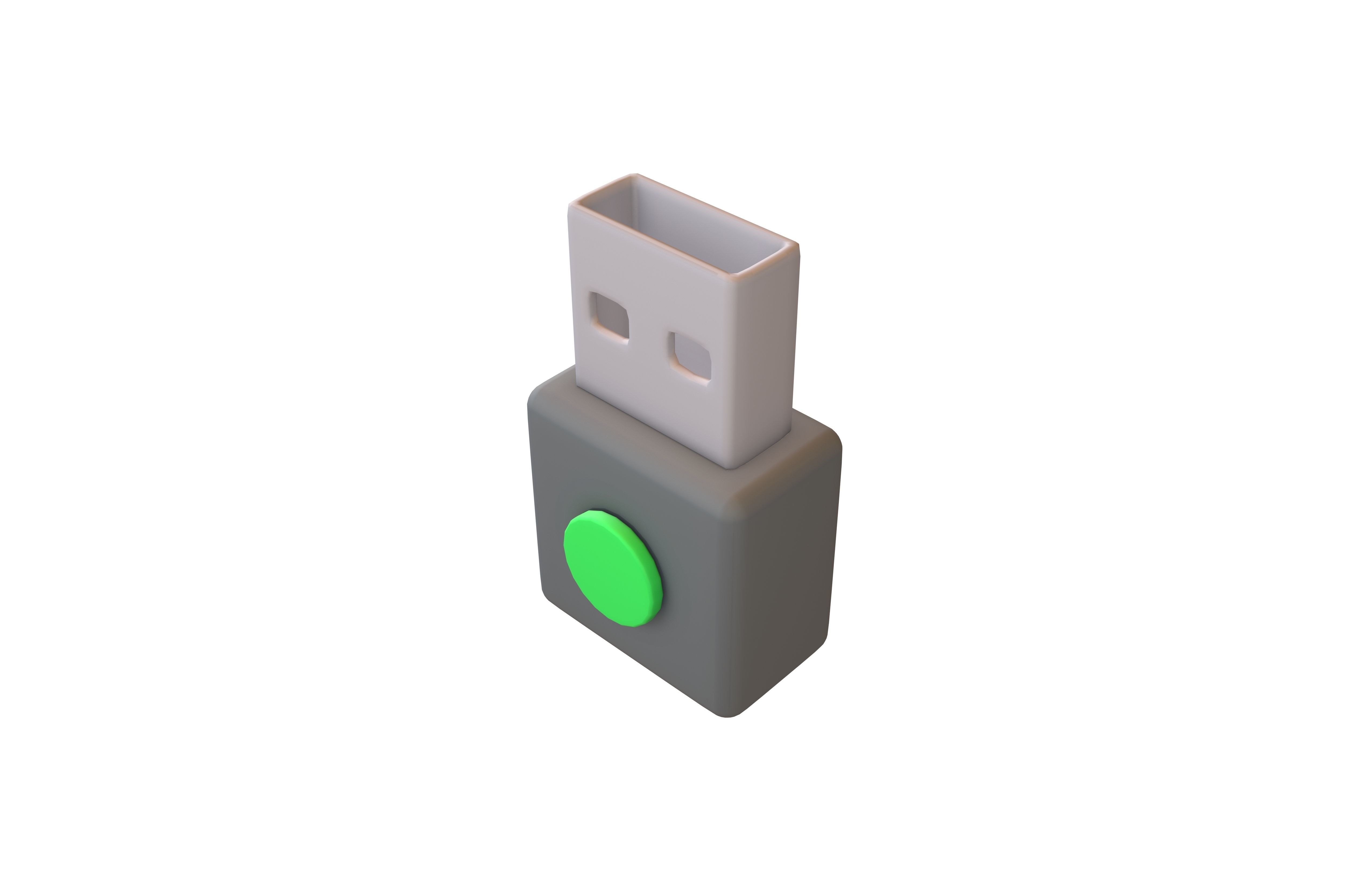 USB Connected Icon v2 001 Low-poly 3D model_2