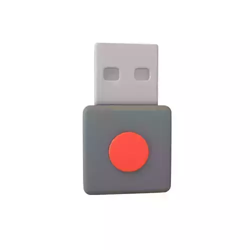 USB Disconnected Icon v2 001 Low-poly 3D model