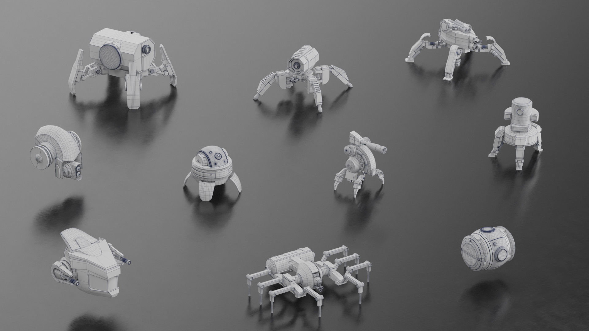 10 Sci-Fi Robot Collection 3D model_3