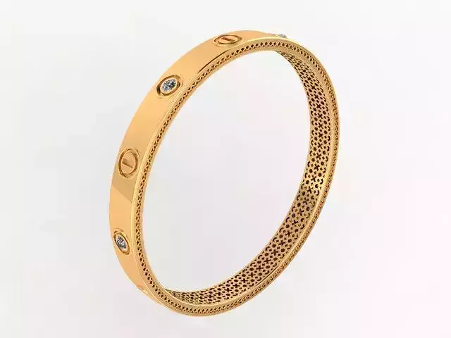 Bracelet rose gold bangle with ruby stones