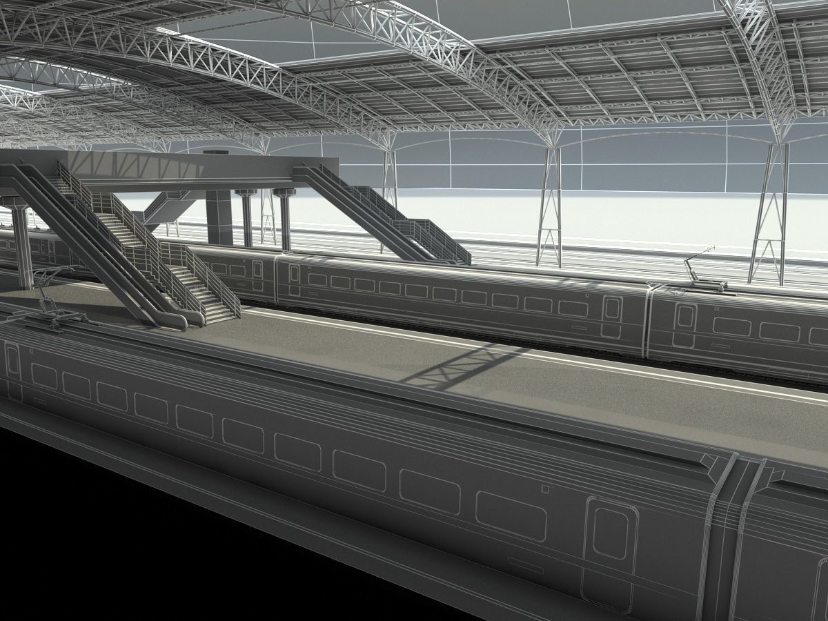 High-Speed Railway Station 2 3D model_14