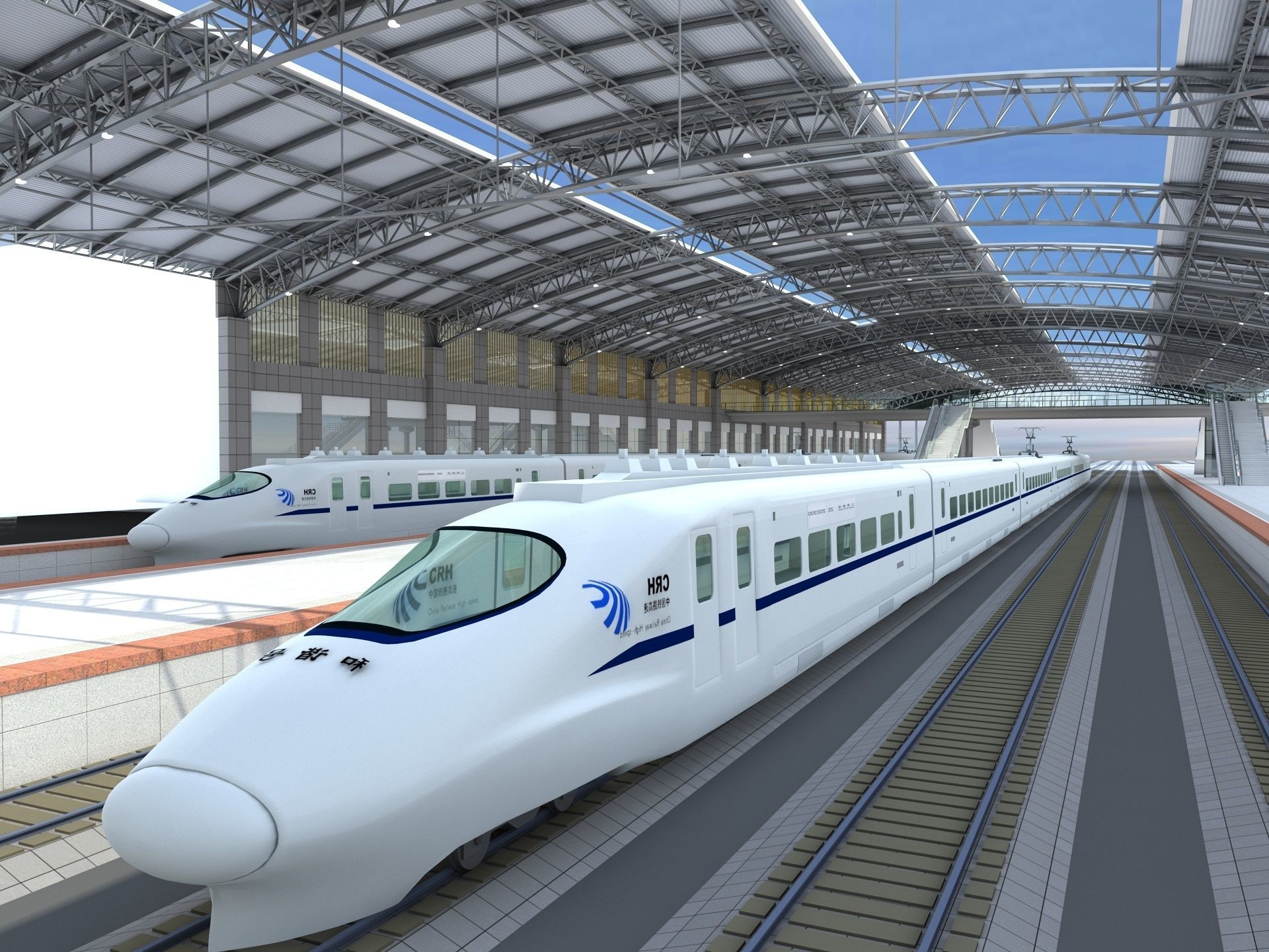 High-Speed Railway Station 2 3D model_3