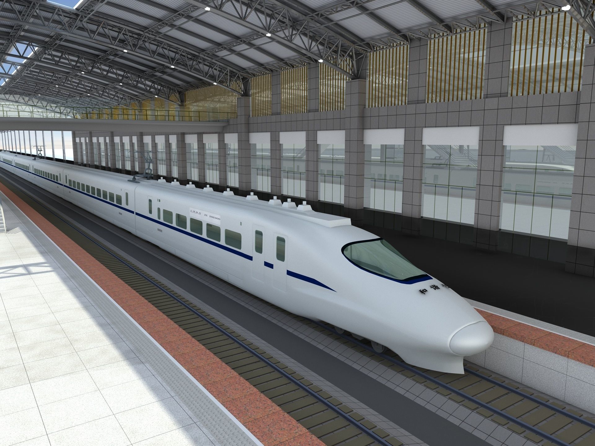 High-Speed Railway Station 2 3D model_5