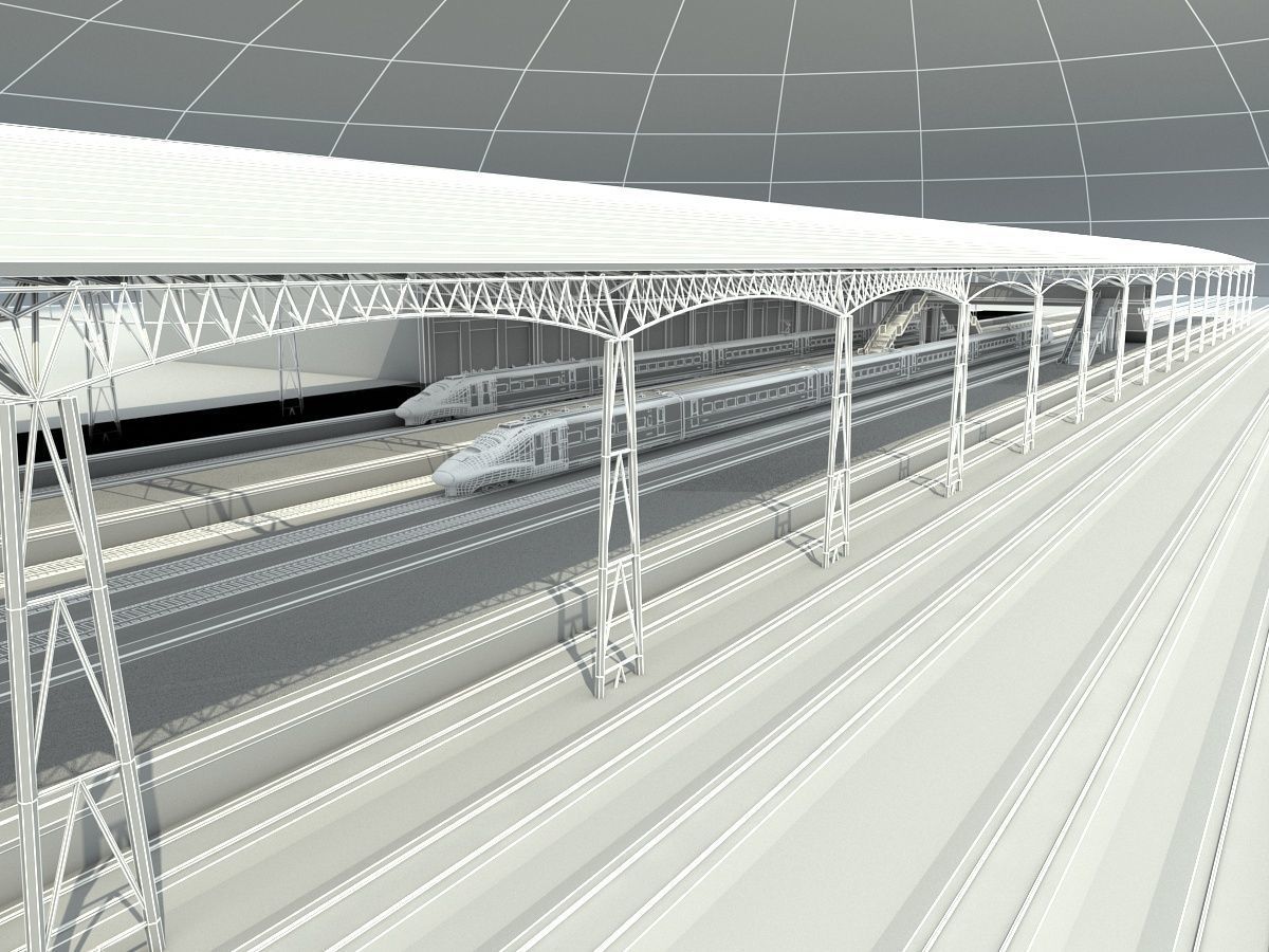 High-Speed Railway Station 2 3D model_17