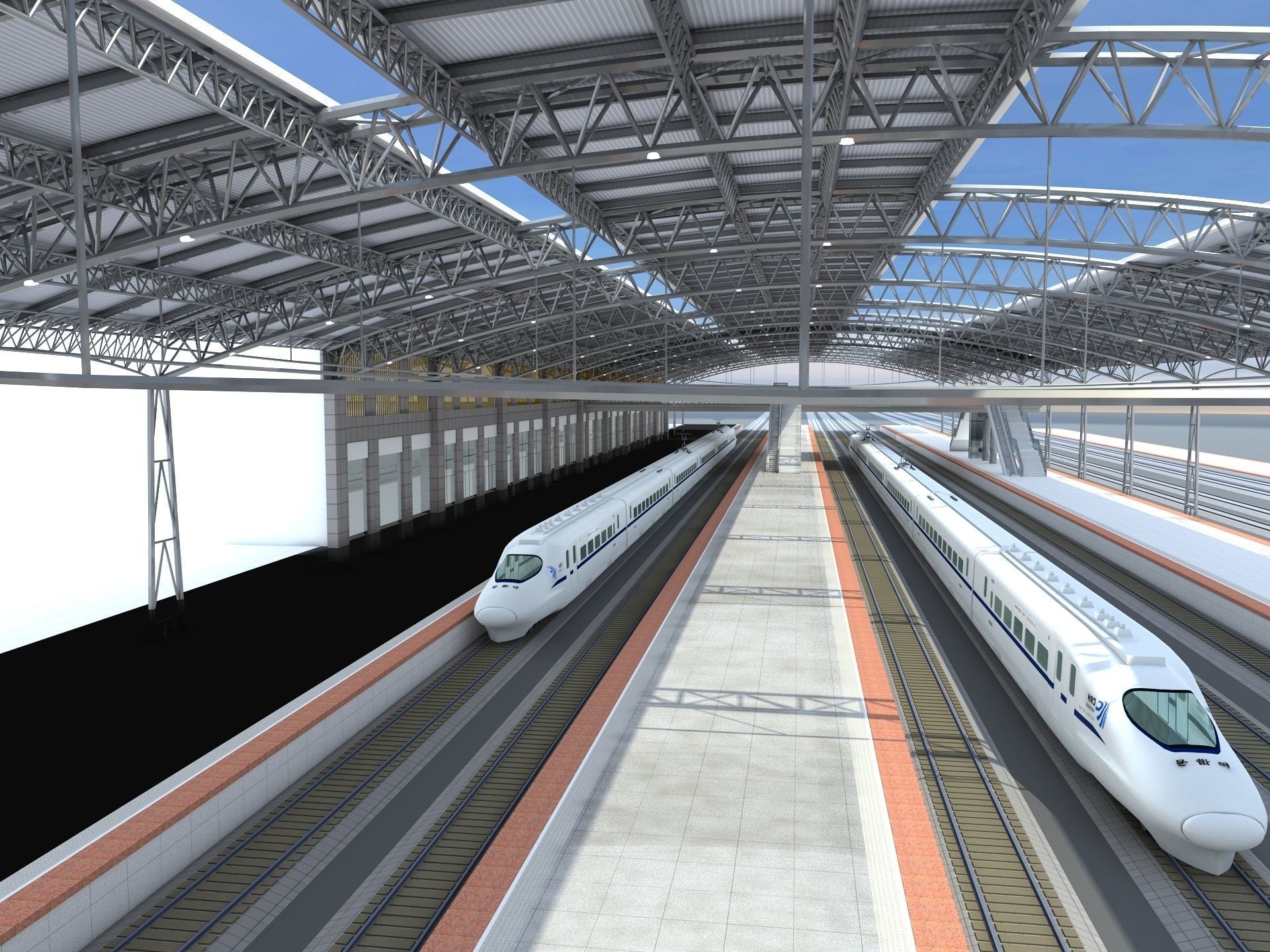 High-Speed Railway Station 2 3D model_4
