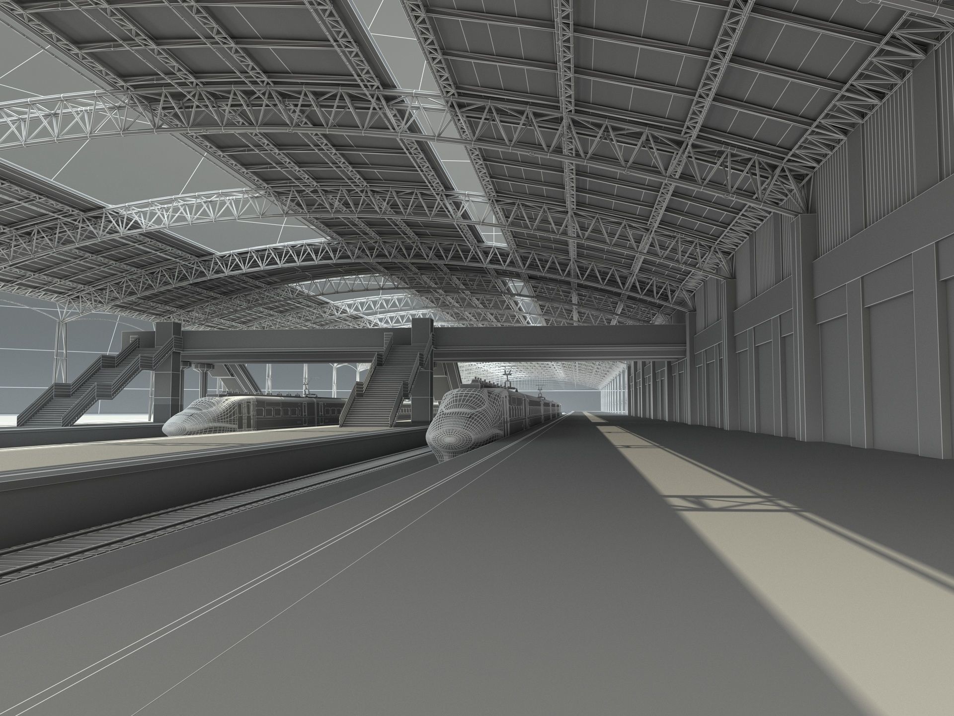 High-Speed Railway Station 2 3D model_12