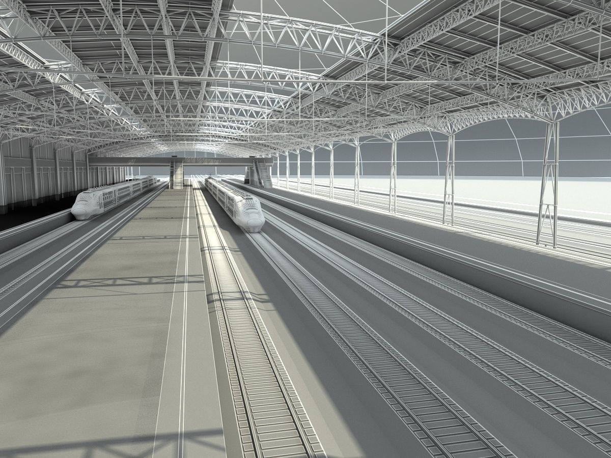 High-Speed Railway Station 2 3D model_15