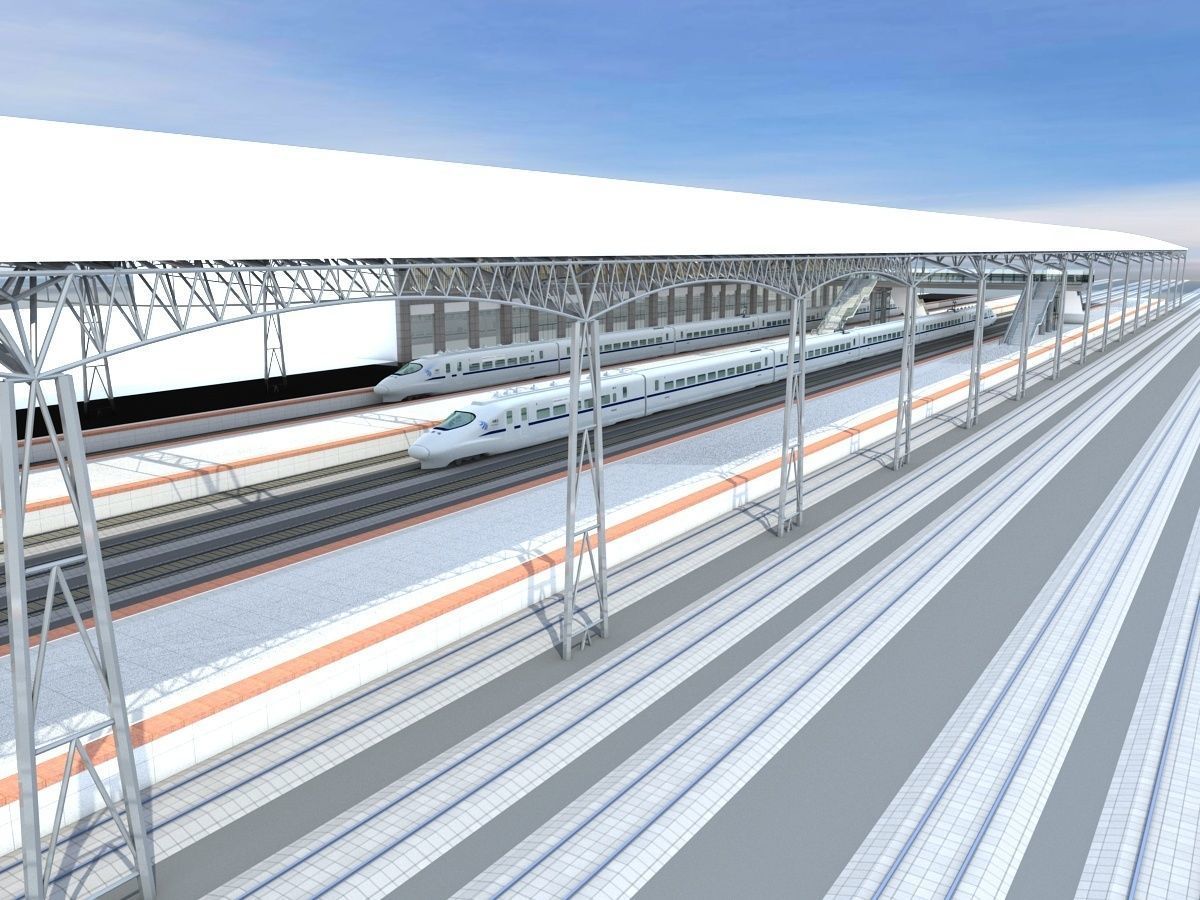 High-Speed Railway Station 2 3D model_10