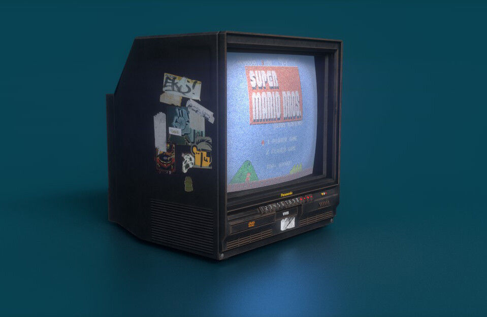Old TV 3D model_2