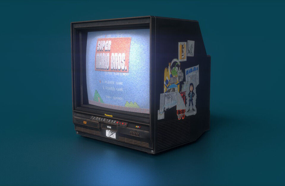 Old TV 3D model_11