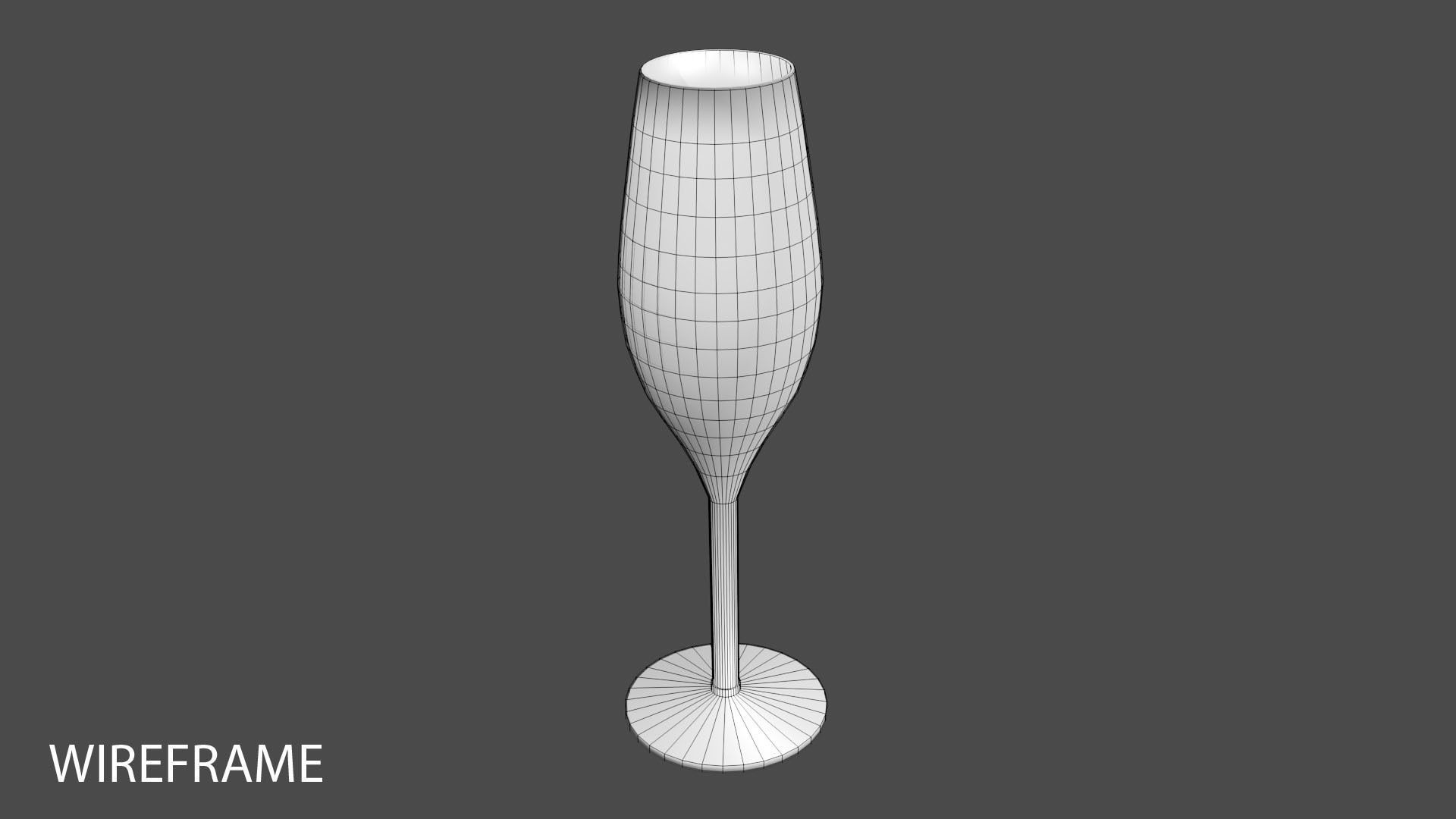 Drinking Glass - Flute 3D model_3