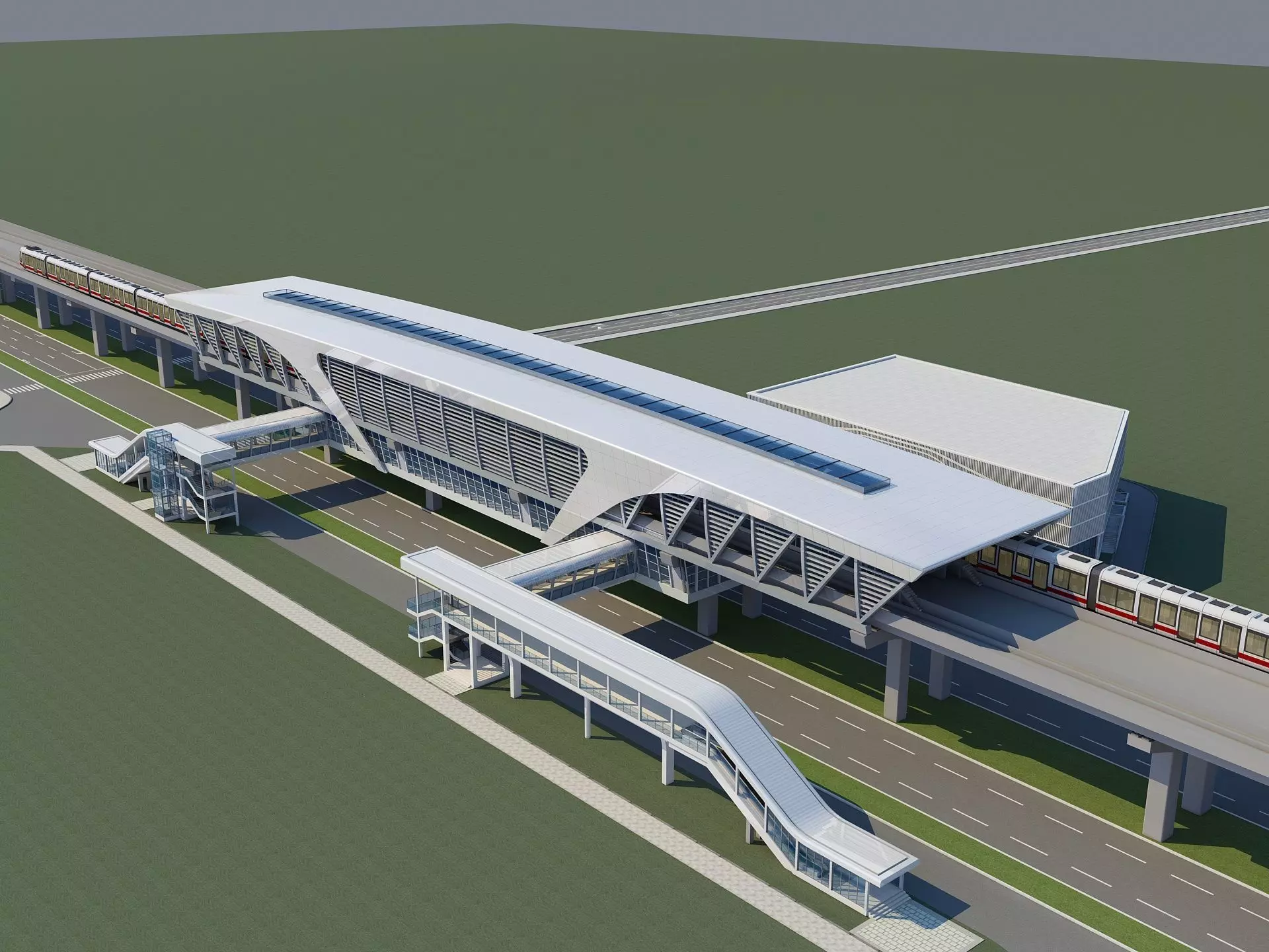 Light Rail Station 3D model_0