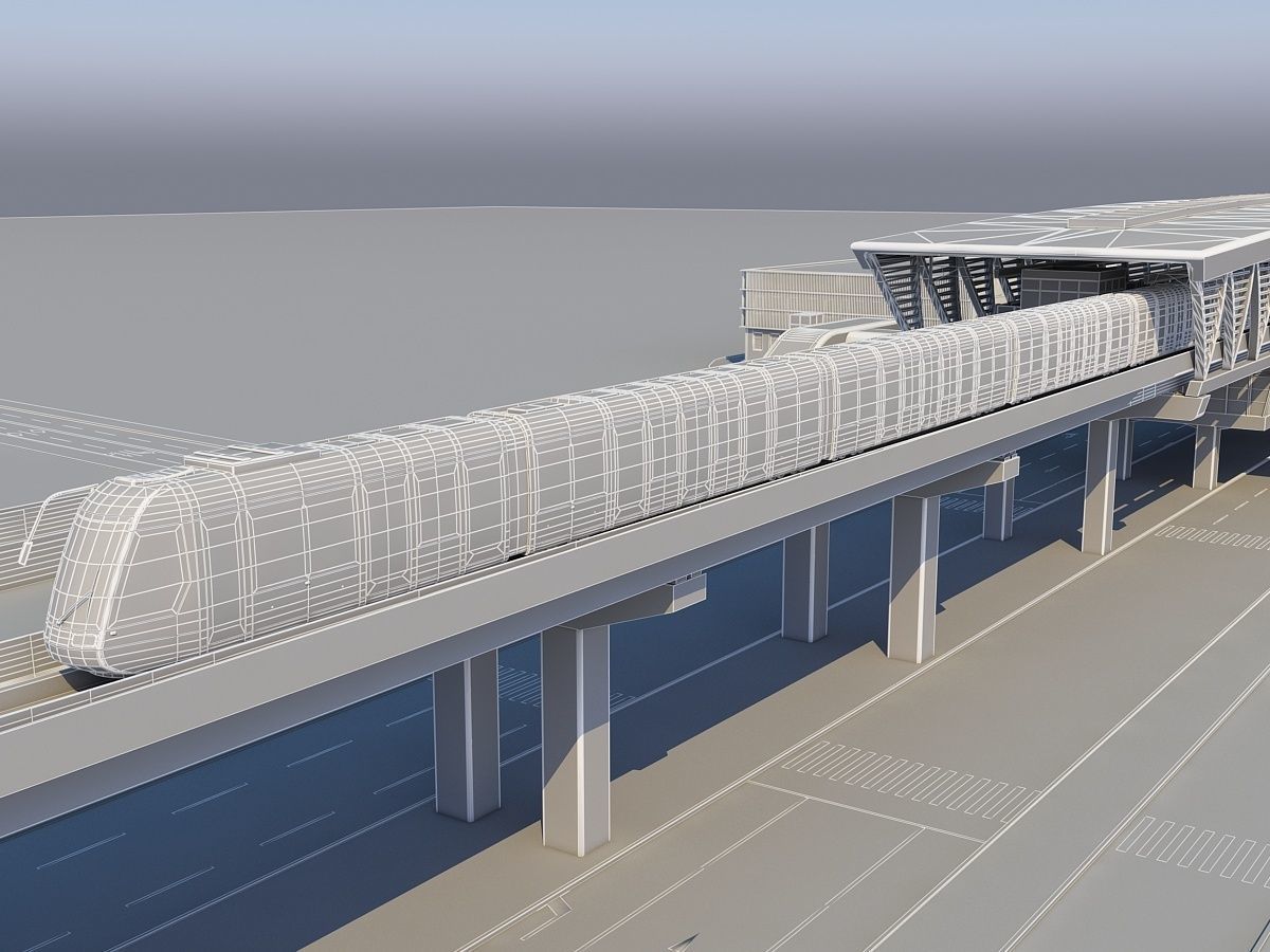Light Rail Station 3D model_19