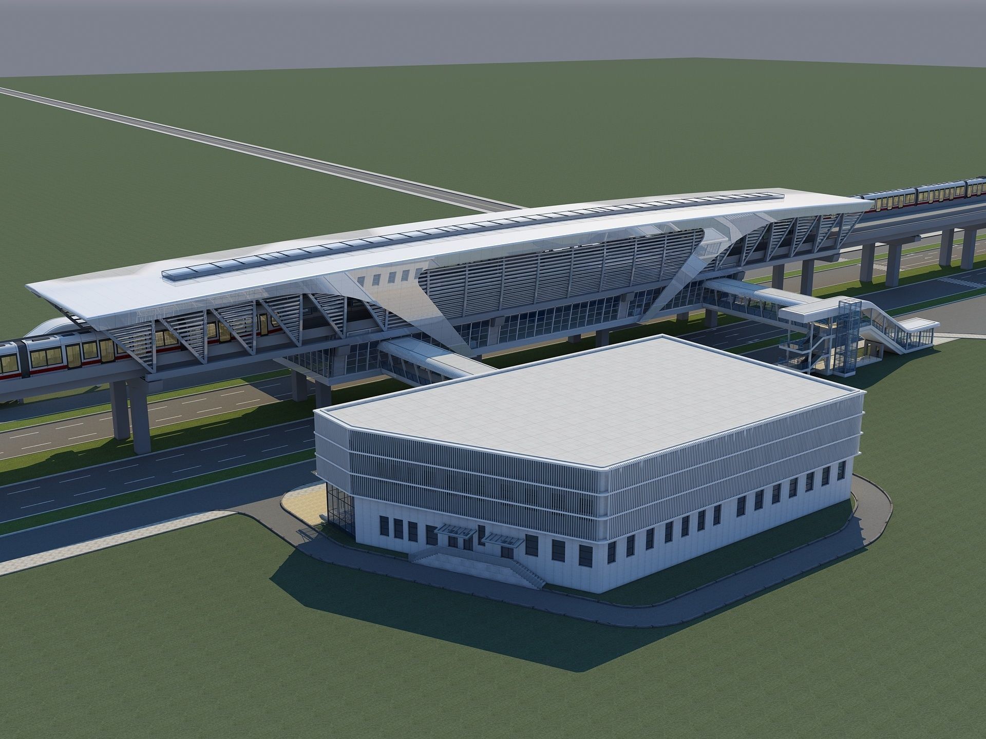 Light Rail Station 3D model_3