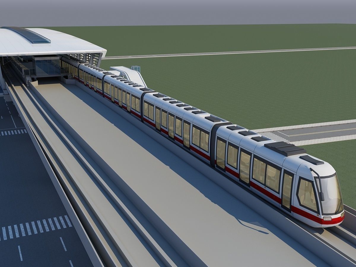 Light Rail Station 3D model_9