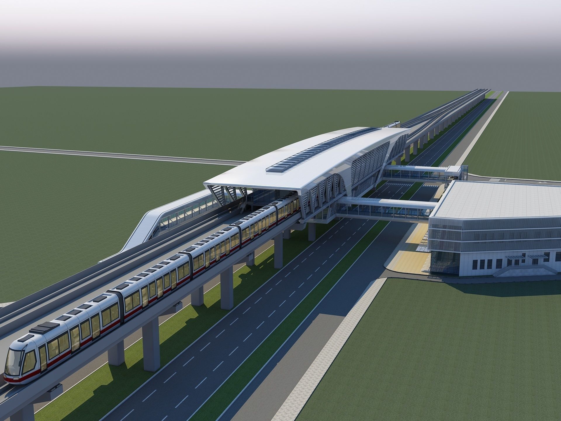 Light Rail Station 3D model_2