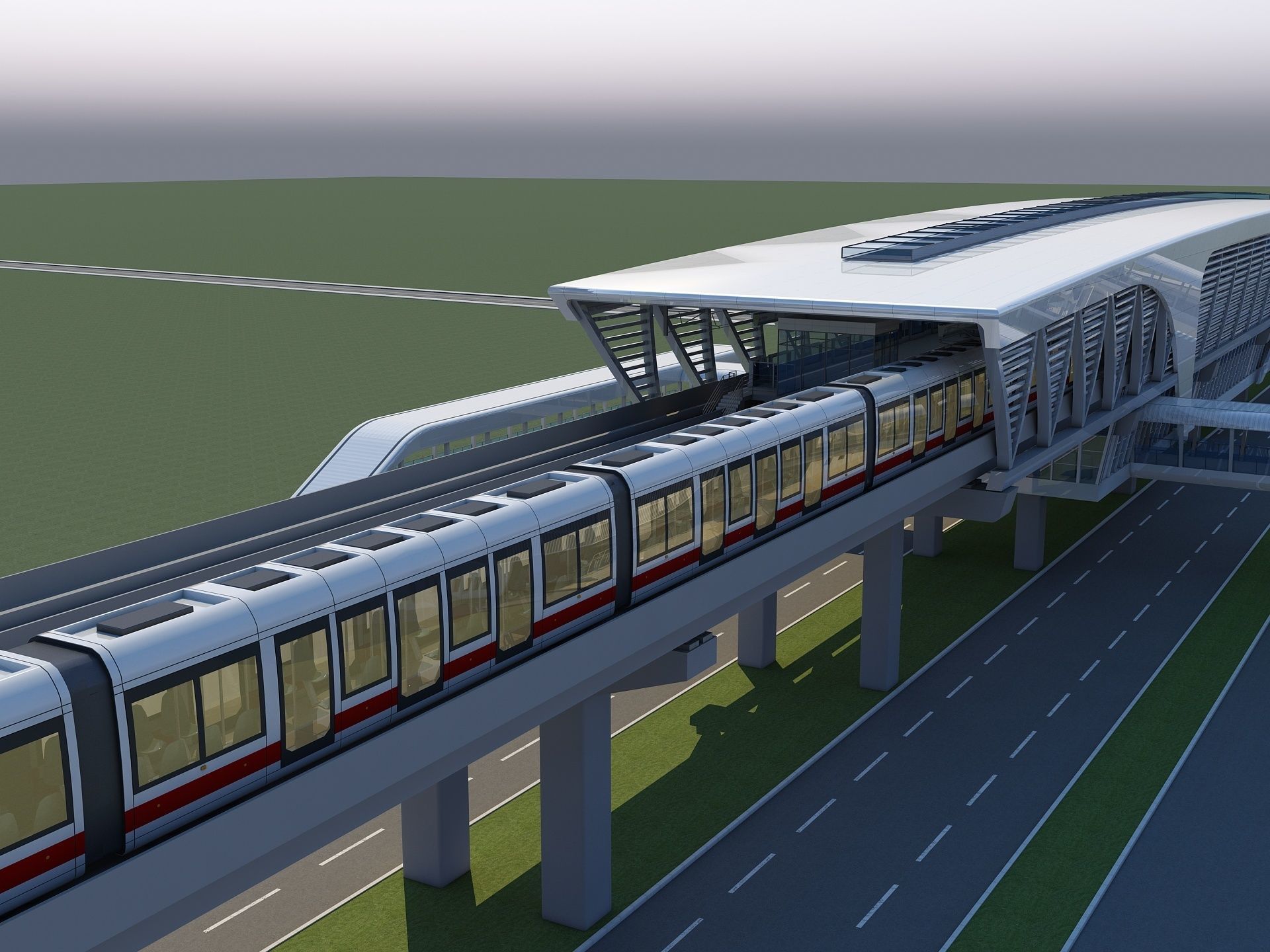 Light Rail Station 3D model_6