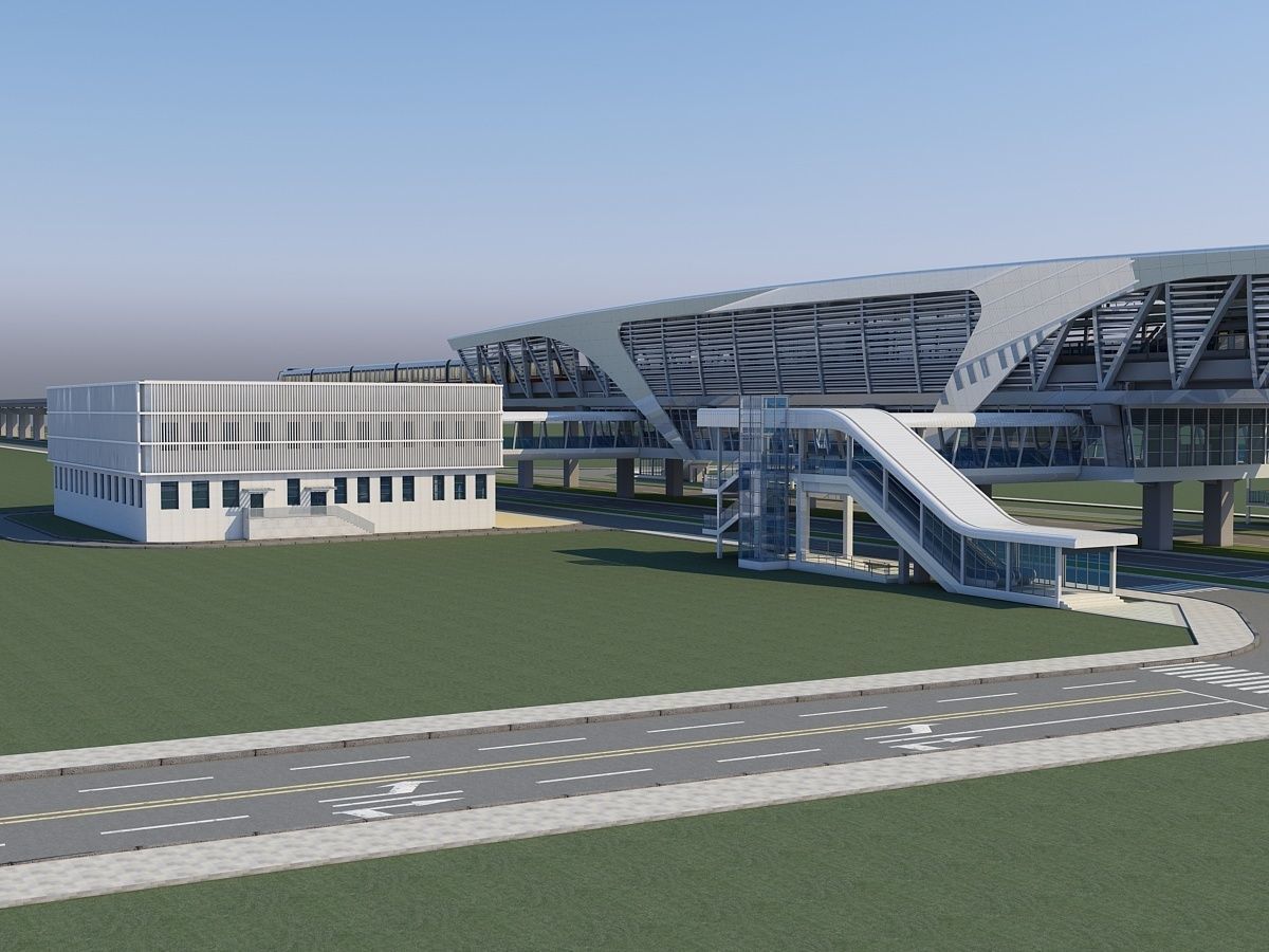 Light Rail Station 3D model_12
