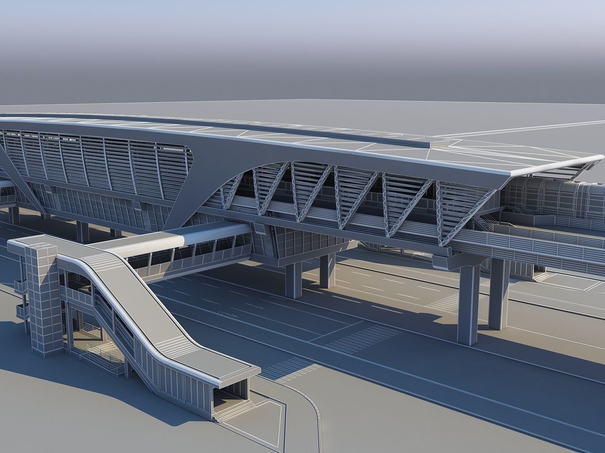Light Rail Station 3D model_17