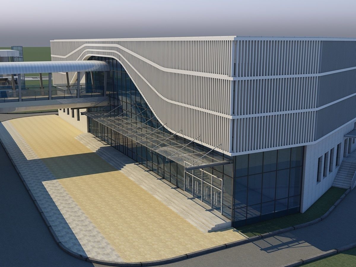 Light Rail Station 3D model_7