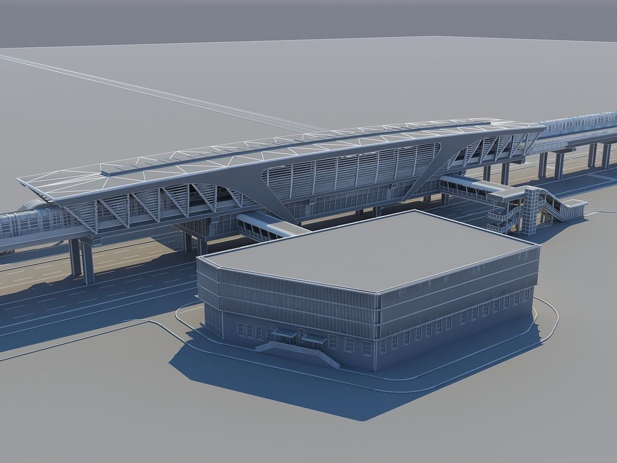 Light Rail Station 3D model_15
