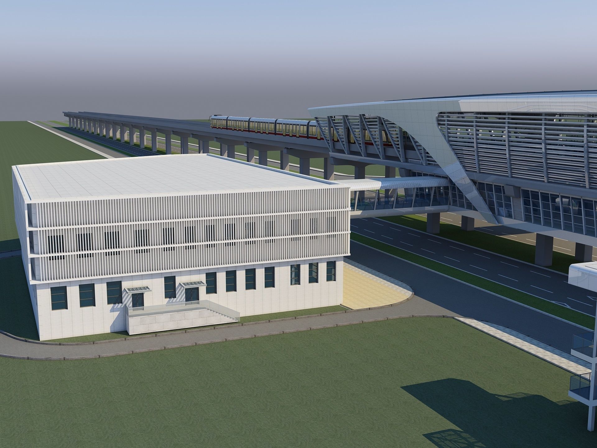 Light Rail Station 3D model_4