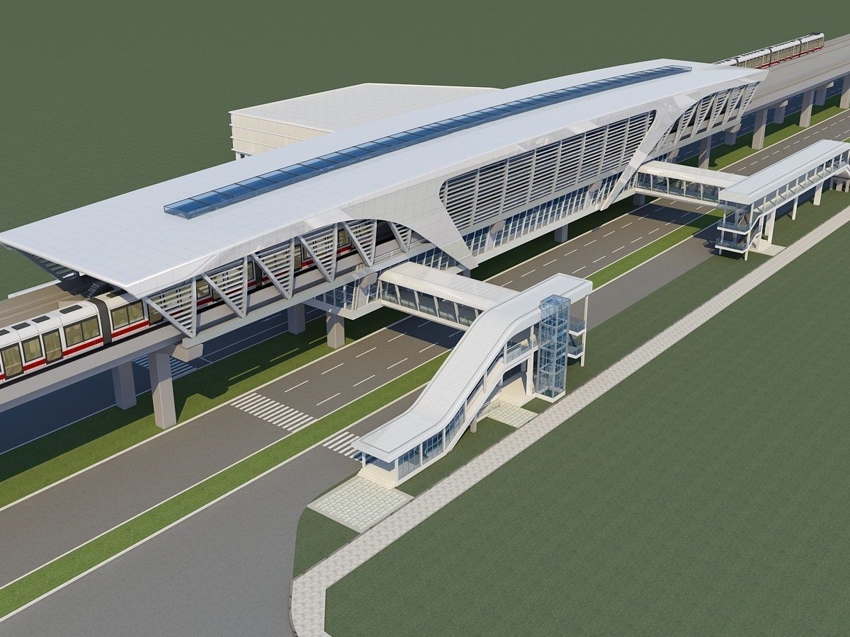 Light Rail Station 3D model_1