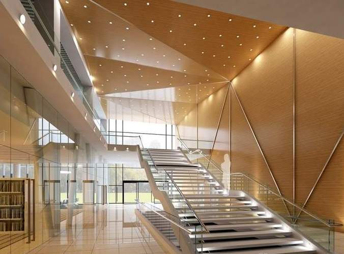 Exotic Office Interior with Shiny Floor 3D Model .max