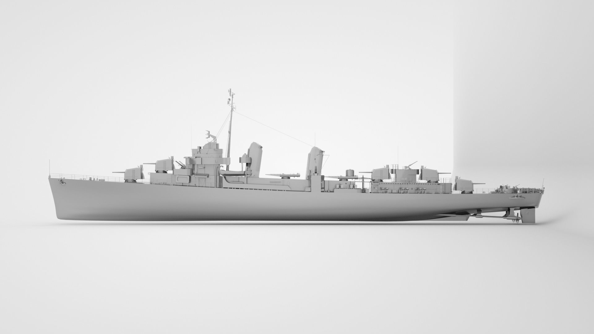  USS Hoel DD-533 - Fletcher Class Destroyer  3D model_8