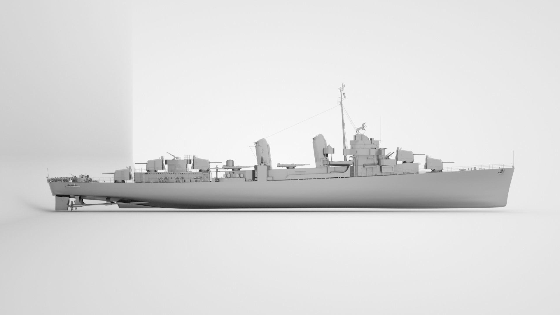  USS Hoel DD-533 - Fletcher Class Destroyer  3D model_9
