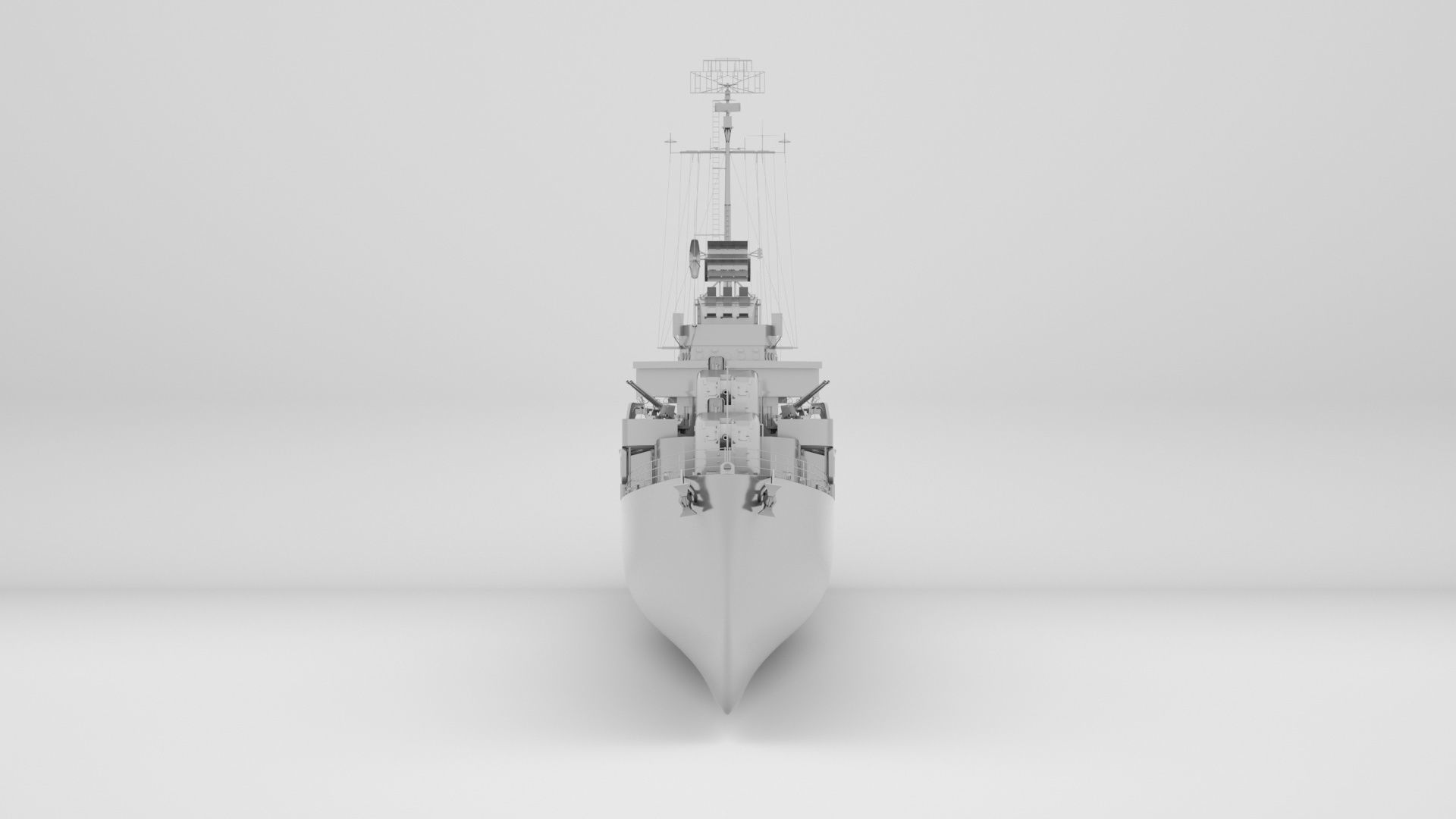 USS Hoel DD-533 - Fletcher Class Destroyer  3D model_11