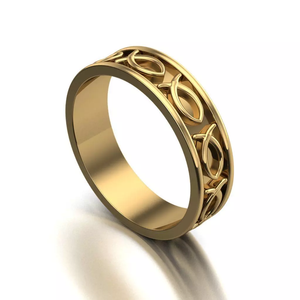 fishring celtic fish wedding ring 3D print model_0