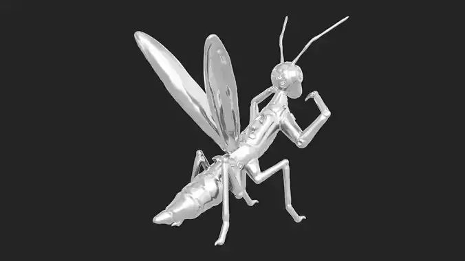 3D Printable Mantis Sculpture