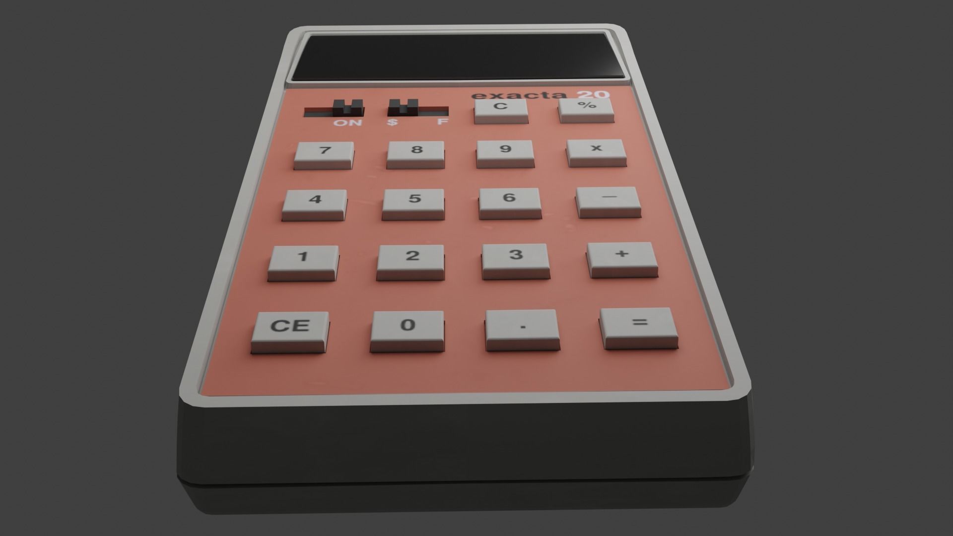 Vintage Calculator Low-poly 3D model_5