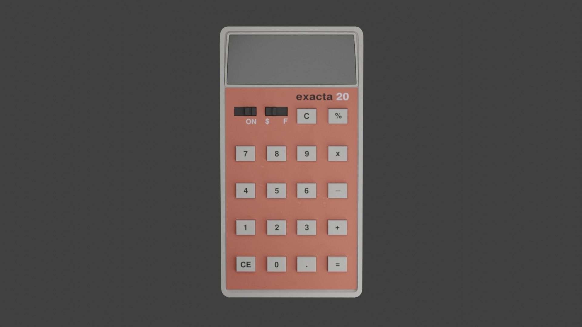Vintage Calculator Low-poly 3D model_1