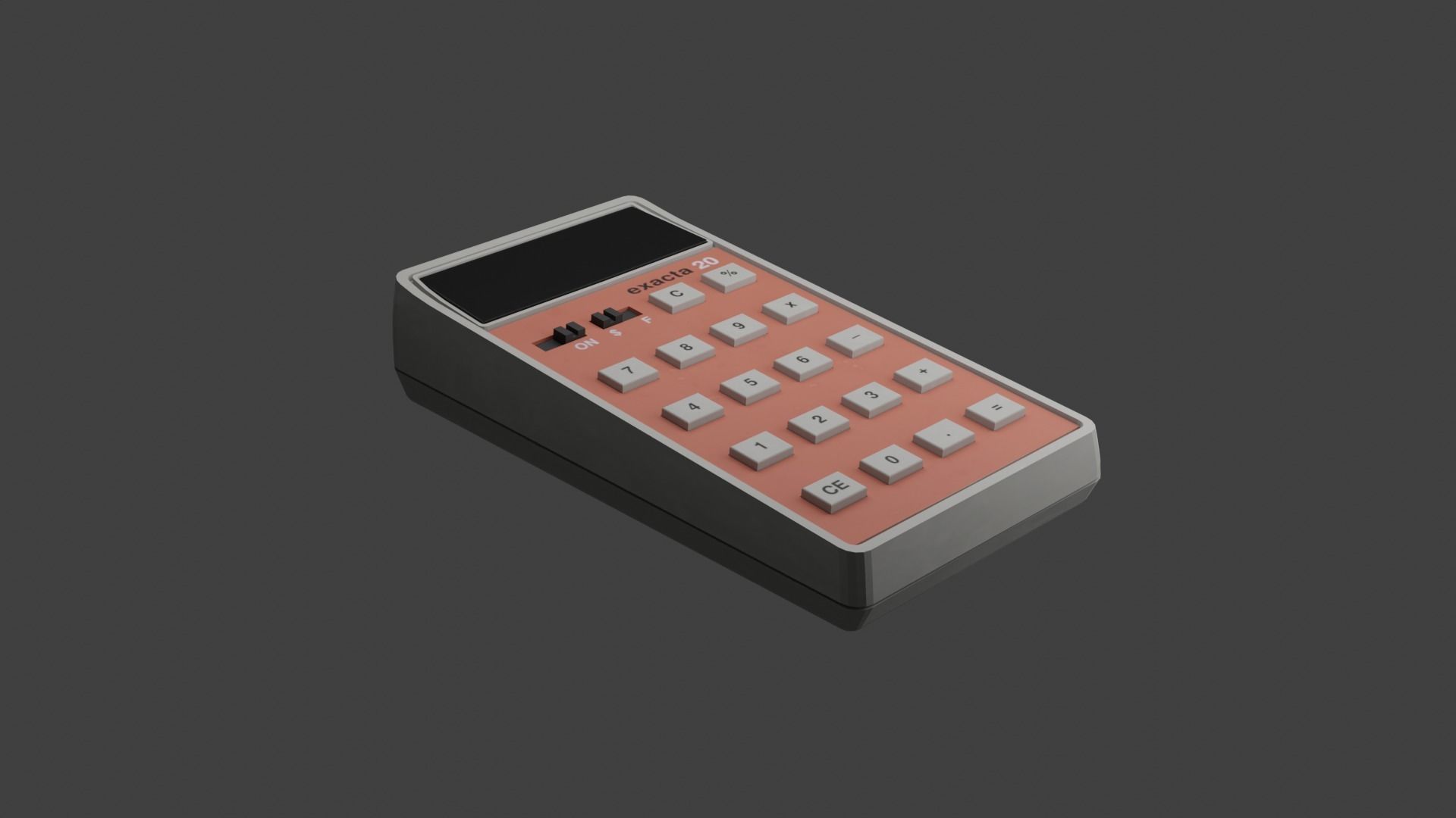 Vintage Calculator Low-poly 3D model_2