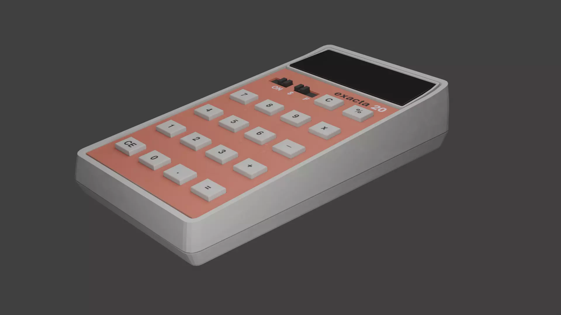 Vintage Calculator Low-poly 3D model_0