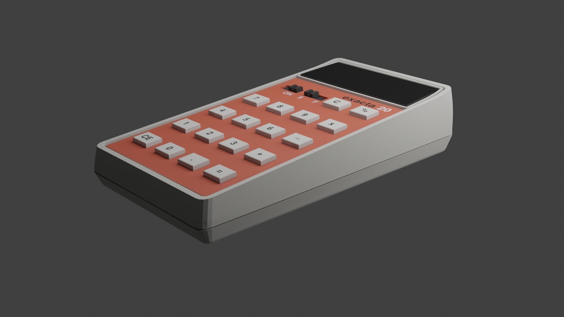 Vintage Calculator Low-poly 3D model_6